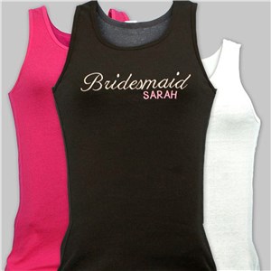 Embroidered Bridal Party Tank Top E7664125X