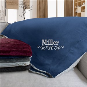 Embroidered Custom Sherpa Blanket