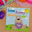 Some Bunny Loves Him Personalized Square Shaped Easter Wood Jig Saw Puzzle 66811
