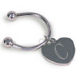 Initial Silver Heart Keychain