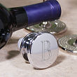 Initial Silver Wine Stopper