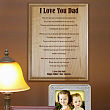 I Love You...Dad Personalized Father's Day Wood Plaque