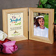Communion Natural Bi-Fold Personalized Picture Frame - Joyful In The Lord