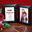 Hugs & Kisses Valentine Black Bi-Fold Personalize Picture Frame 915456