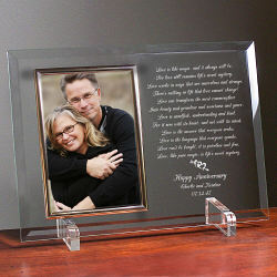 Love Is Magic Anniversary Personalized Beveled Glass Picture Frame