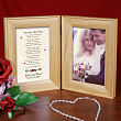 Marriage Takes Three Natural Wood Bi-Fold Personalized Picture Frame