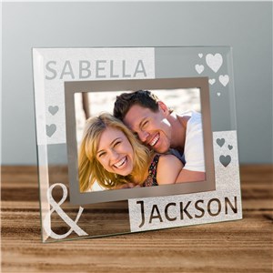 Engraved Loving You Glass Photo Frame | Personalized Valentines Frames