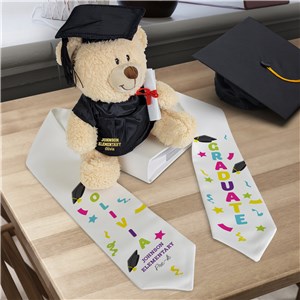 Personalized Youth Stole And Graduation Stuffed Bear Set GS065