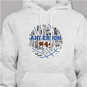 Custom Word-Art Basketball Hooded Sweatshirt