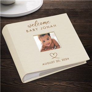 Engraved Welcome Baby Leatherette Photo Album L21770407