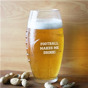 Custom Any Message Football Glass Engraved