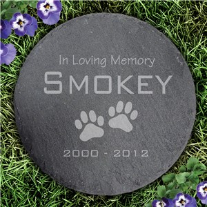 Personalized Pet Memorial Round Slate Stone L22271414