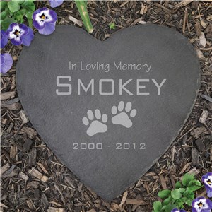 Personalized Pet Memorial Heart Slate Stone L22271415