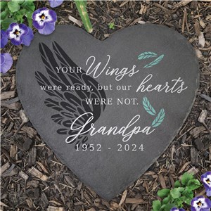 Personalized Your Wings Were Ready Heart Slate Stone L22277415UV