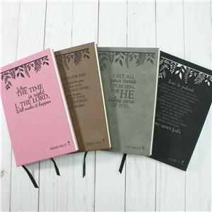 Engraved Bible Verses with Vines Leather Journal L22385167X