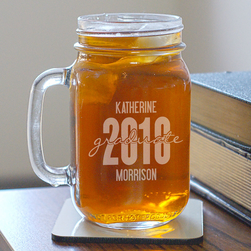 Graduate Engraved Mason Jar GiftsForYouNow