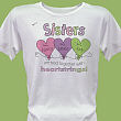 Heart Strings Personalized Scoop Neck Sisters T-shirt 91409X