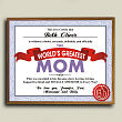 World's Greatest Mom Personalized Printed Plaque 422535