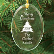 Merry Christmas Personalized Glass Ornament