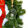 Merry Christmas Personalized Glass Stocking Ornament