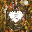 Together Forever Valentine Personalized Oval Glass Ornament