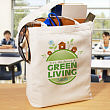 Green Living Personalized Canvas Reusable Tote Bag