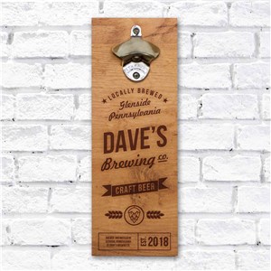 Personalized Brewing Co. Wall Bottle Opener | Gift For Him