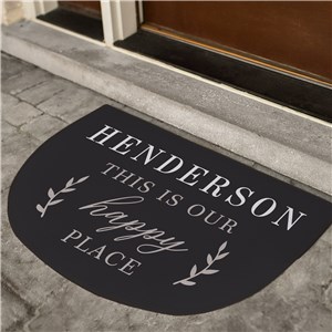 Happy Place Personalized Doormat | Personalized Happy Place Mat