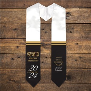 Personalized Stripes Graduation Stole