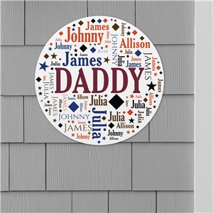 Personalized Dad Word Art Round Wall Sign U808479