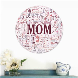 Personalized Mom Word Art Round Sign U817579