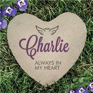 Personalized Always In Our Heart Heart Flat Stone UV2227315H