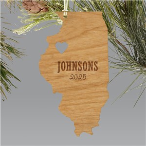Engraved State Shape Ornament | Customized Christmas Ornament