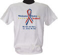 Red, White and Blue Ribbon Personalized Military T-shirt