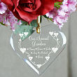 Personalized Grandma Heart Glass Ornament 828154H