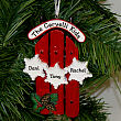 Personalized Red Sled Family Ornament