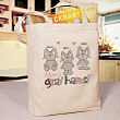 Gray Hares Personalized Canvas Tote Bag