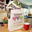 Hearts Strings Sisters Personalized Totebag