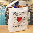 Loves Me This Much Personalized Canvas Valentine Tote Bag