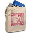 Ribbon of Heart - Breast Cancer Awareness Personalized Canvas Tote Bag