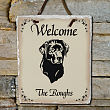 Welcome Dog Breed Personalized Slate Plaque