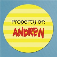 Property Of Labels | Personalized Property Of Round Labels ...