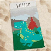 Personalized Dinosaur Beach Towel Dinosaur Towel for Boys