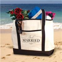 Personalized Just Married Tote Bag