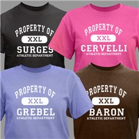 Personalized Property Of Tshirt Personalized Athletic Department Shirt