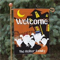 Personalized Halloween Ghost Family Garden Flag