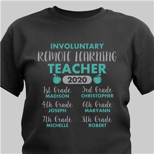 Personalized Involuntary Remote Learning Teacher T-Shirt - Ash - XL (Mens 46/48- Ladies 18/20) by Gifts For You Now