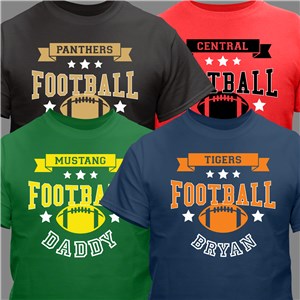 Personalized Football Family T-Shirt - Ash Gray - Medium (Mens 38/40- Ladies 10/12) by Gifts For You Now