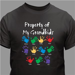 Personalized Property of my Grandkids T-shirt - Navy - Large (Mens 42/44- Ladies 14/16) by Gifts For You Now