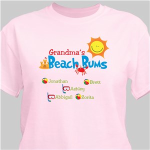 Beach Bums Personalized T-shirt - Pink - Small (Mens 34/36- Ladies 6/8) by Gifts For You Now